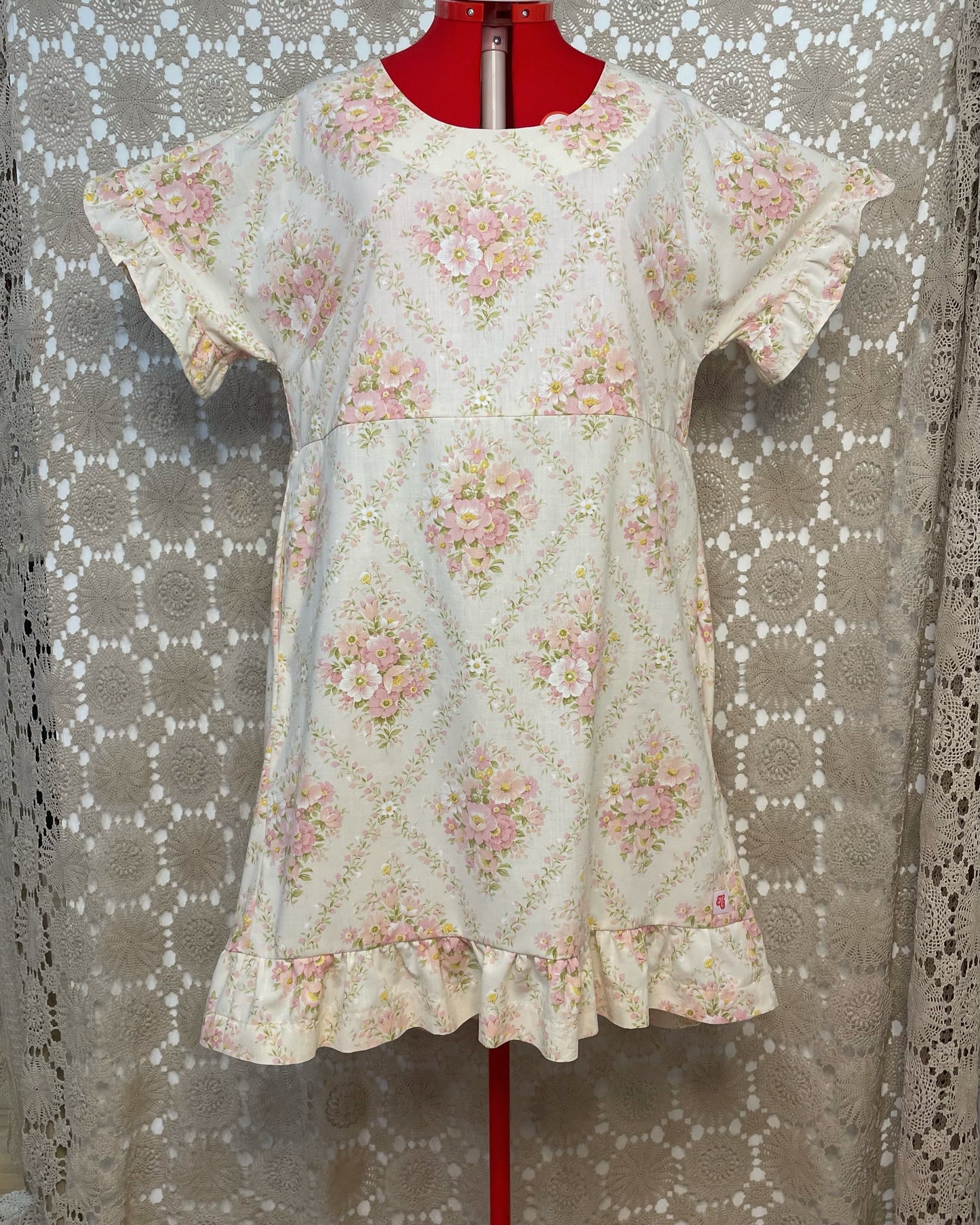 Ruffle Dress - Subtle Vintage Florals Size 20