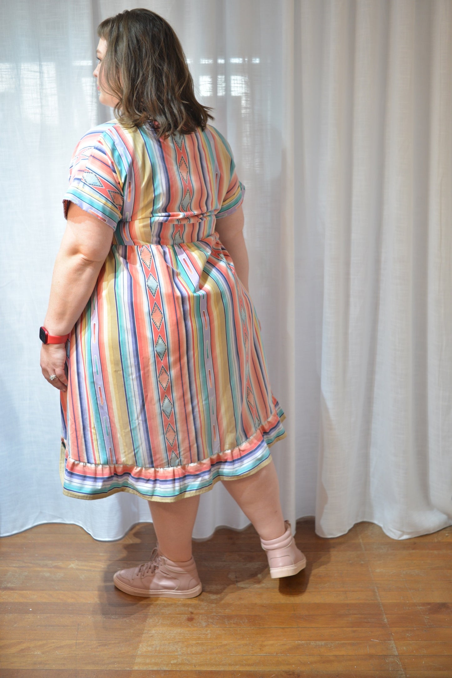 Ruffle Dress - 90s Stripe Size 16