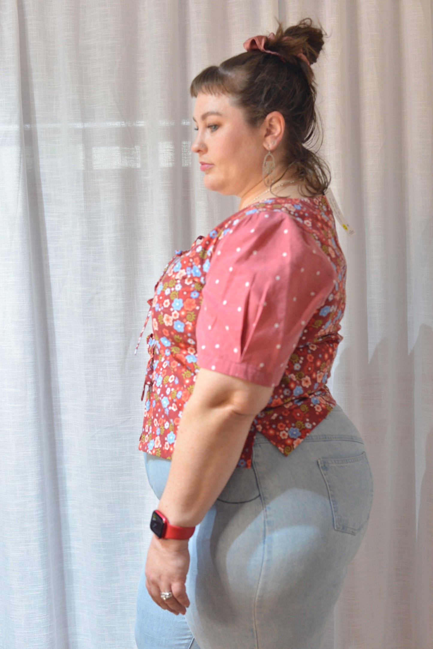Tie Front Top - Flower Fields Size 14