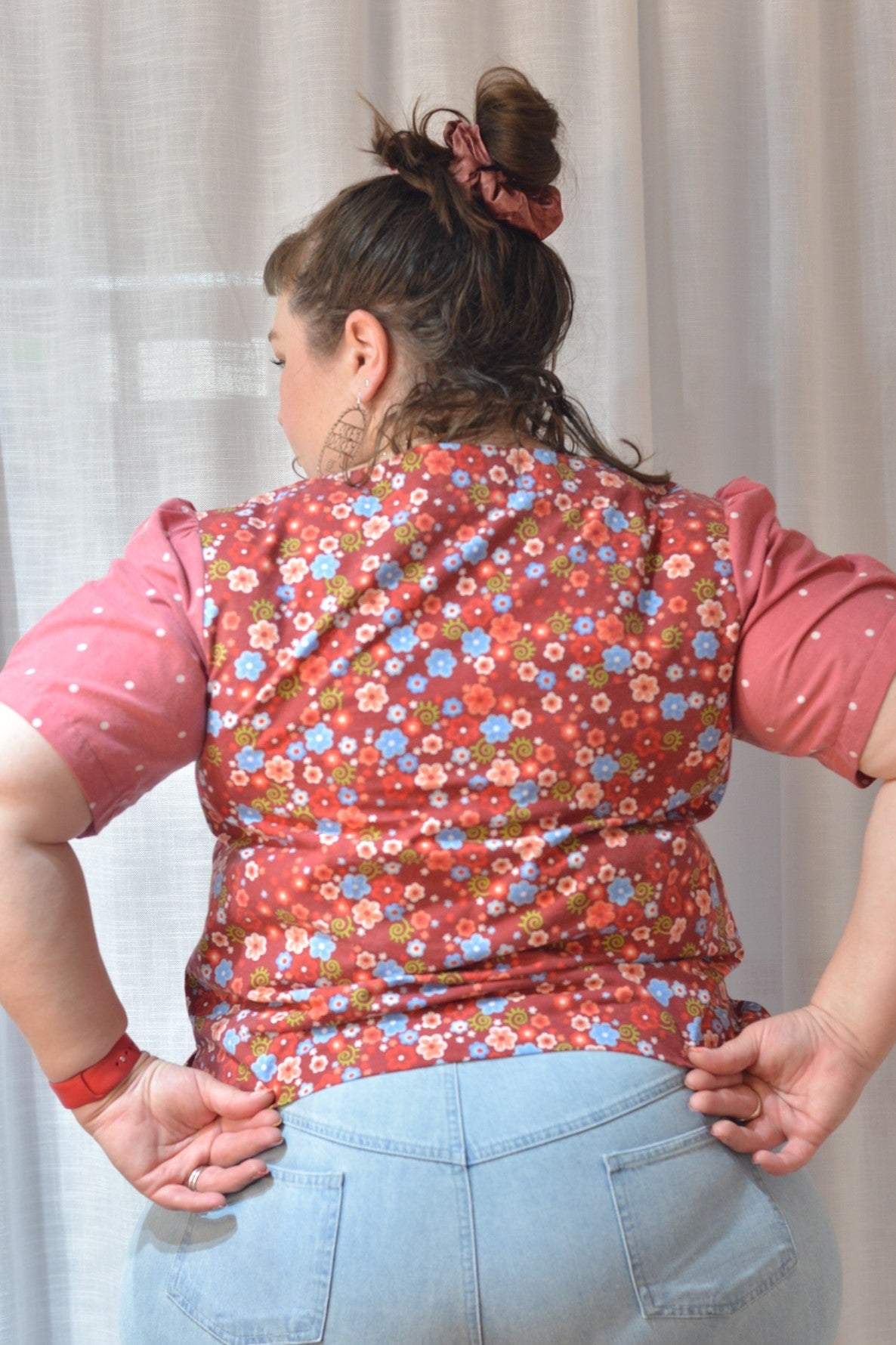 Tie Front Top - Flower Fields Size 14