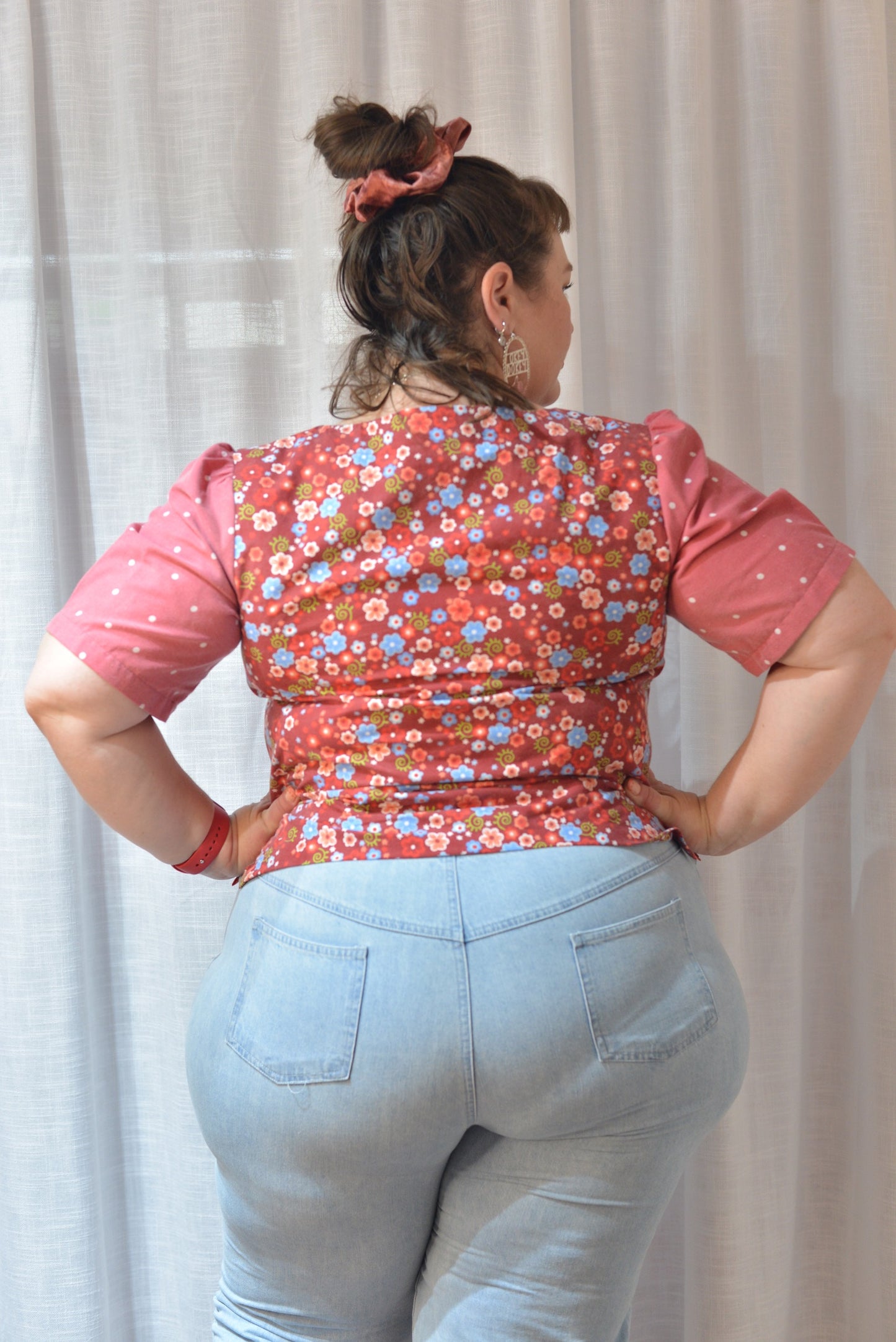Tie Front Top - Flower Fields Size 14