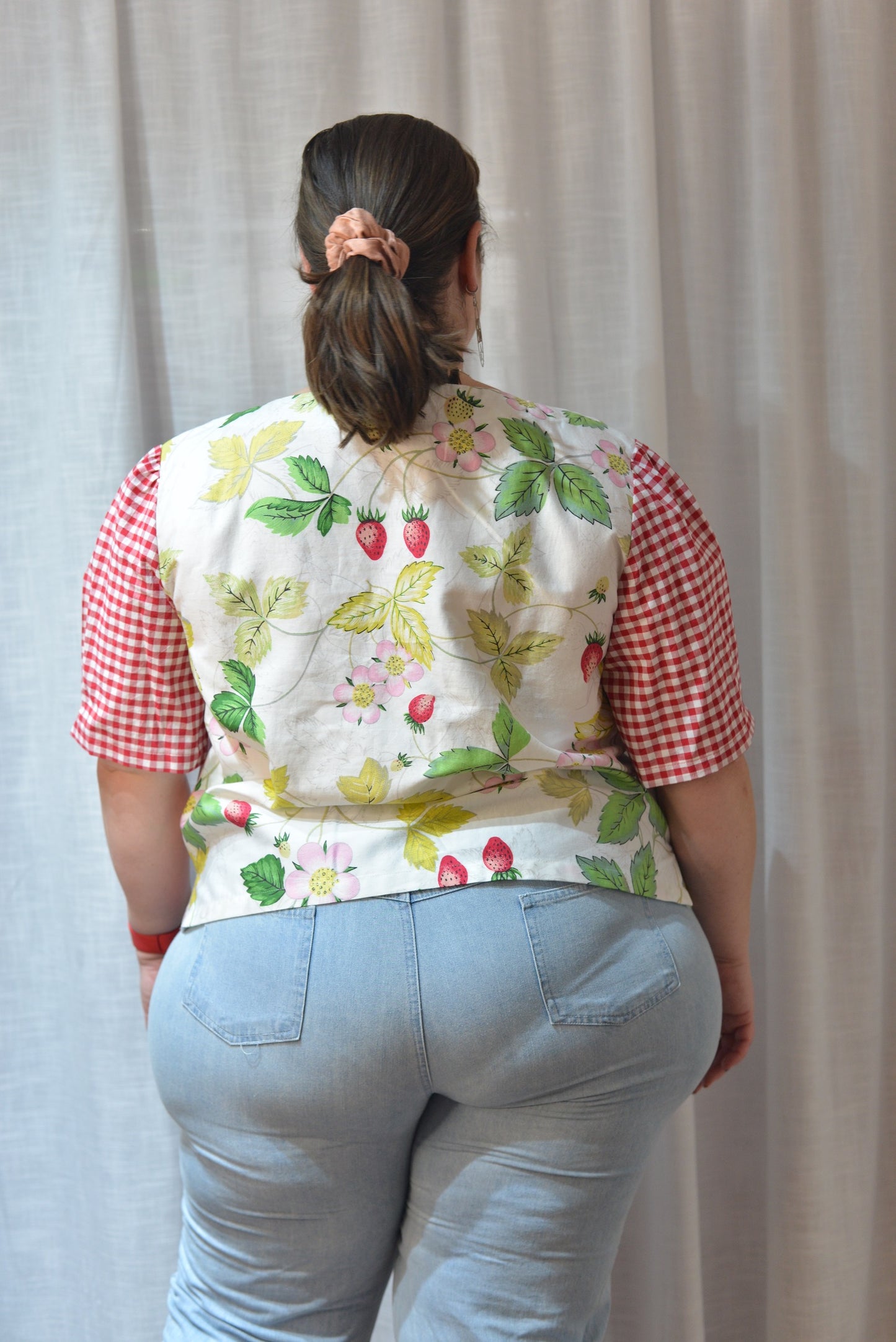 Tie Front Top - Strawberry Fields Size 22