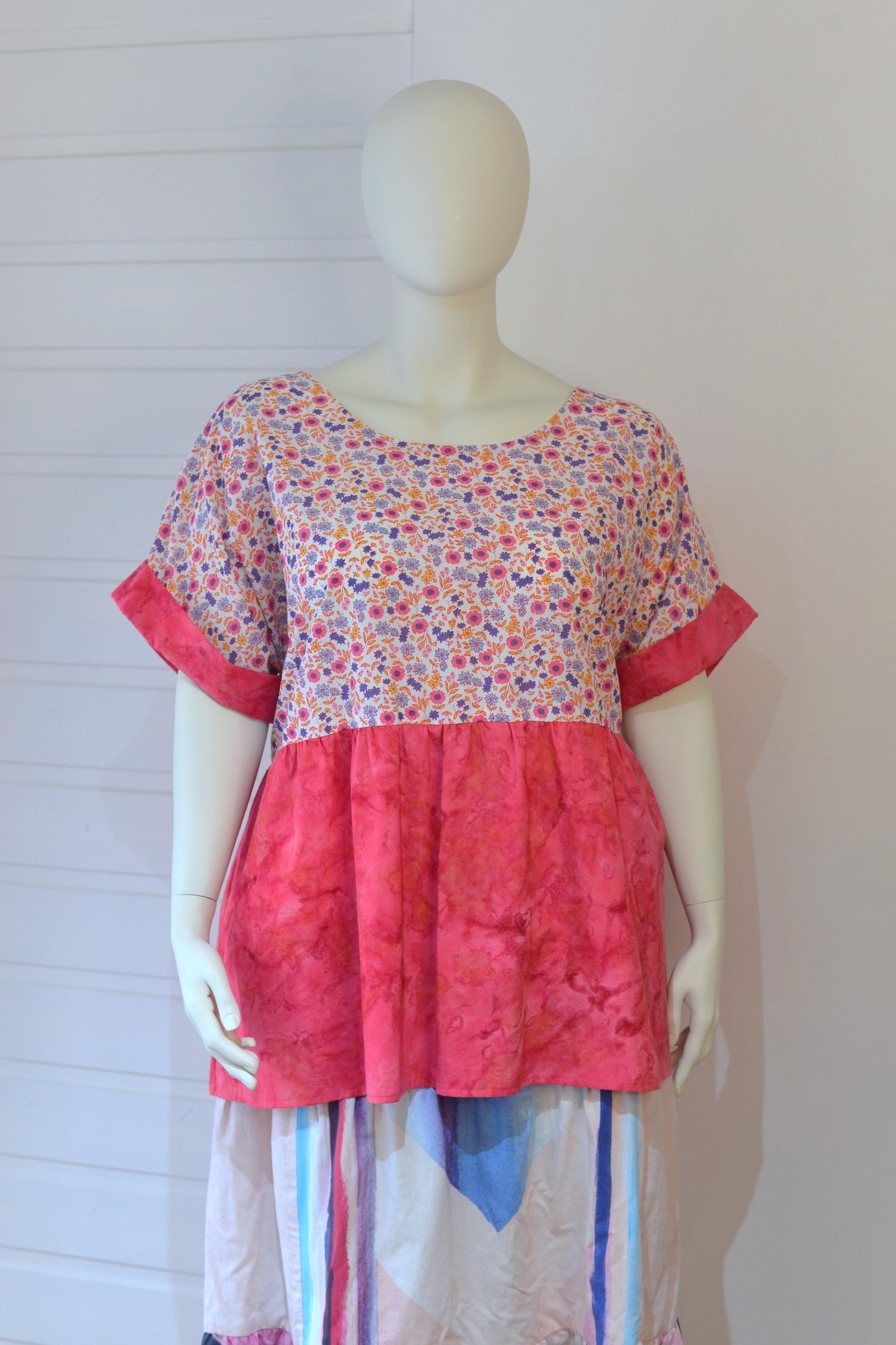 Peplum Top - Batik Florals Size 30
