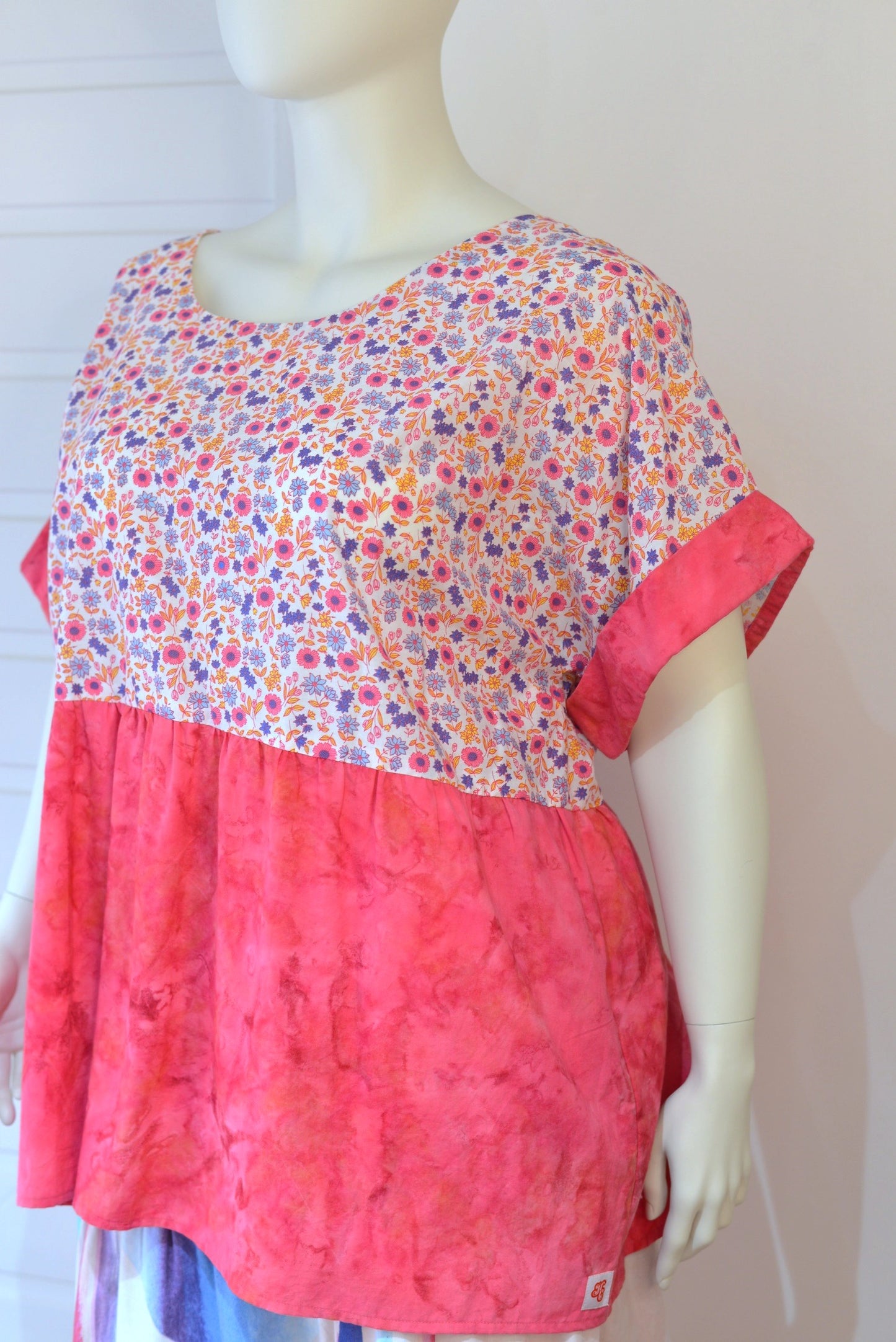 Peplum Top - Batik Florals Size 30