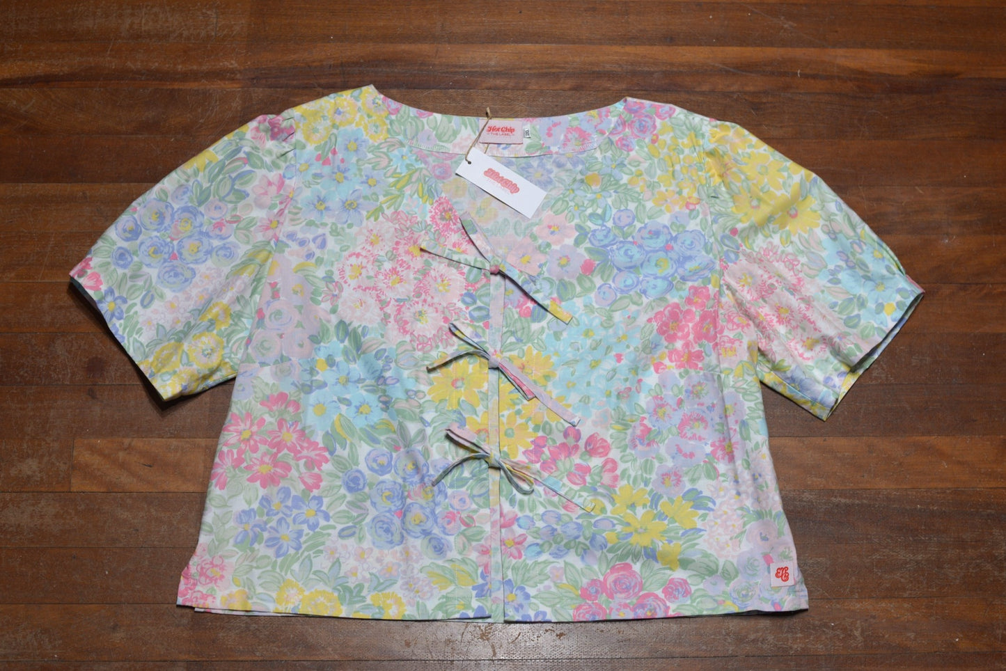 Tie Front Top - Matisse's Garden Size 20 (SECOND)