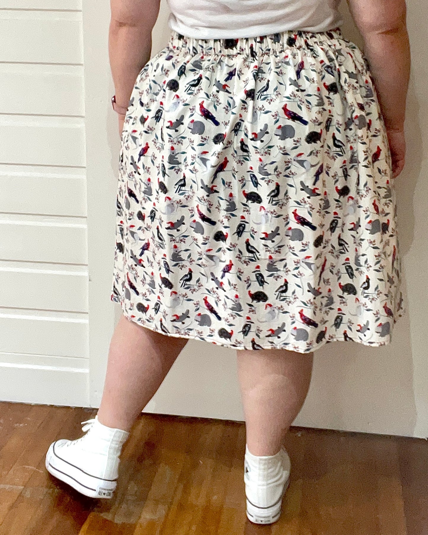 Christmas Patch Pocket Skirt - Size M - Aussie Wildlife Santas