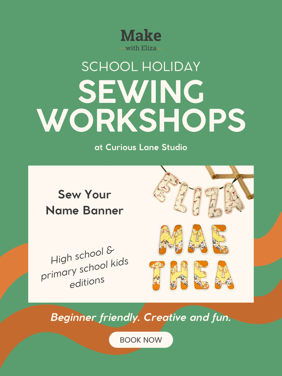 Sew Your Name Banner Workshop (Primary School Kids Edition)