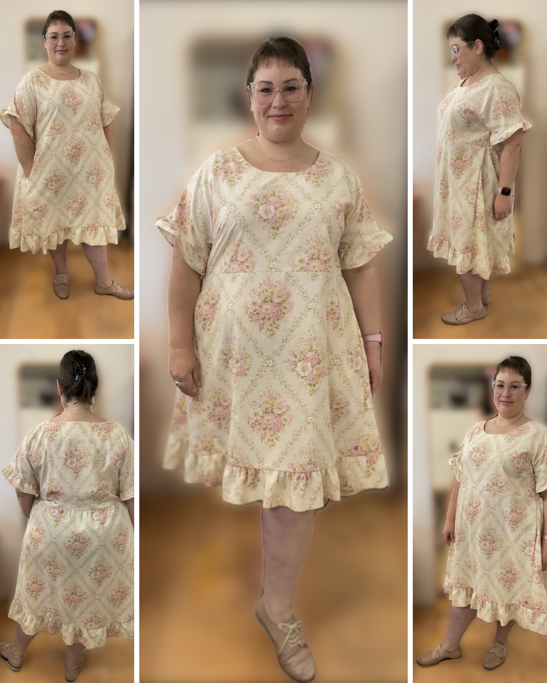 Ruffle Dress - Subtle Florals Size 20