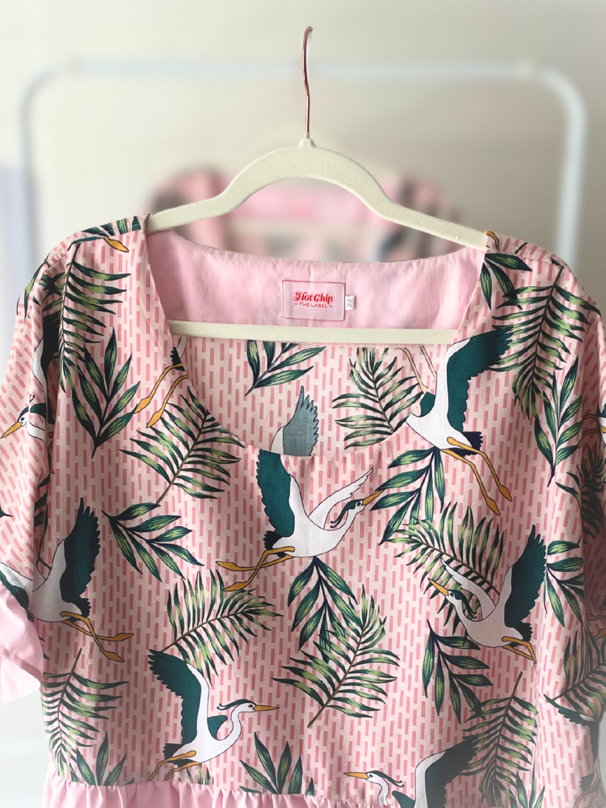 Peplum Top - Size 22 - Palms and Cranes