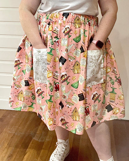 Christmas Patch Pocket Skirt - Size 2XL - Christmas Sweets