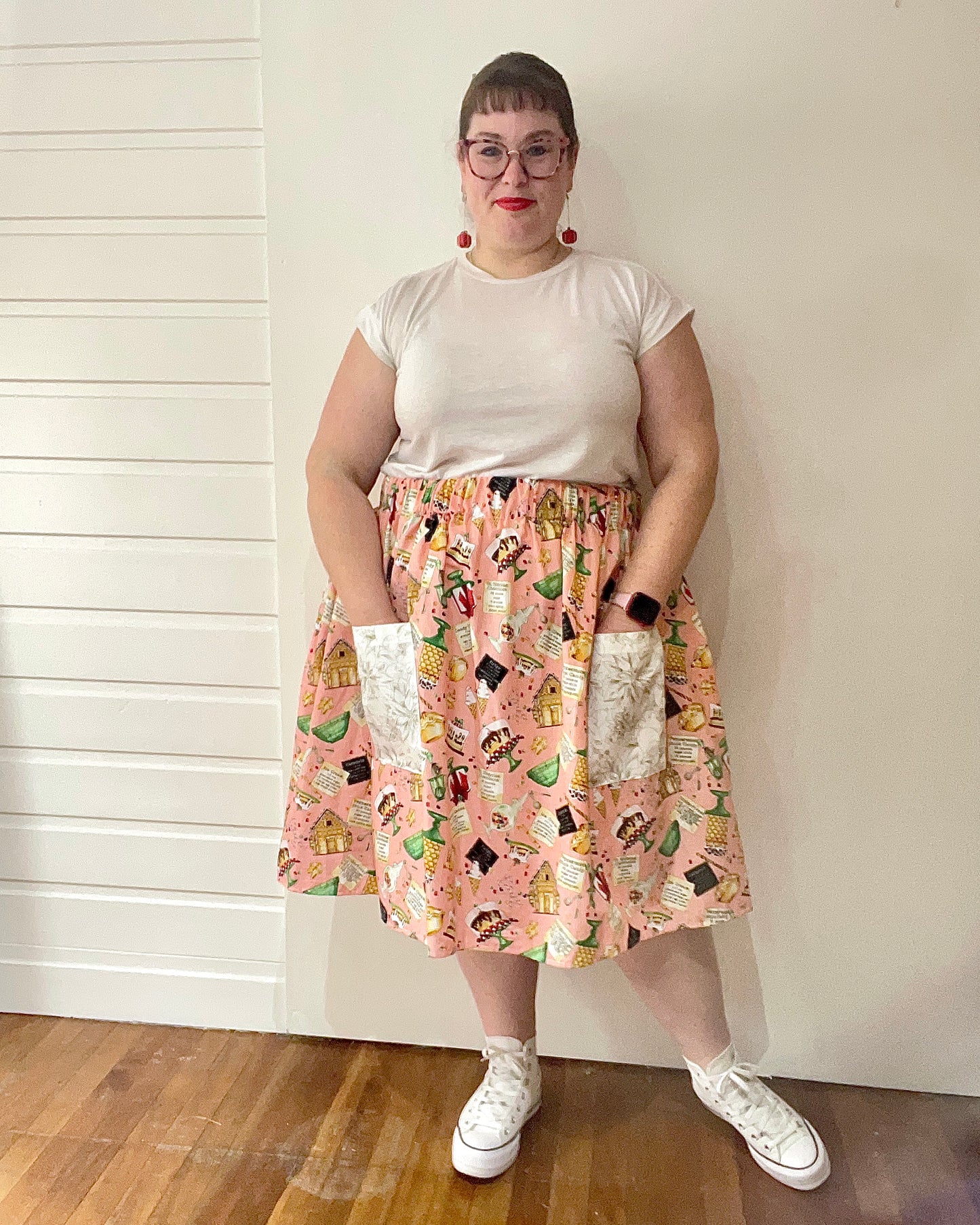 Christmas Patch Pocket Skirt - Size 2XL - Christmas Sweets