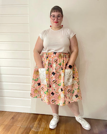 Christmas Patch Pocket Skirt - Size 2XL - Christmas Sweets