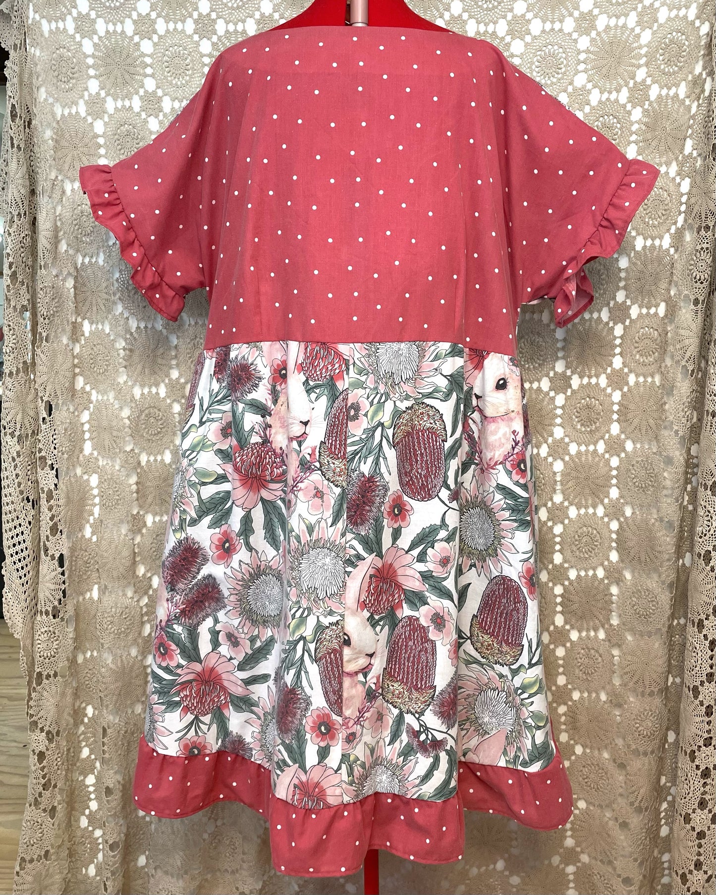 Ruffle Dress - Flora and Rabbits Size 30