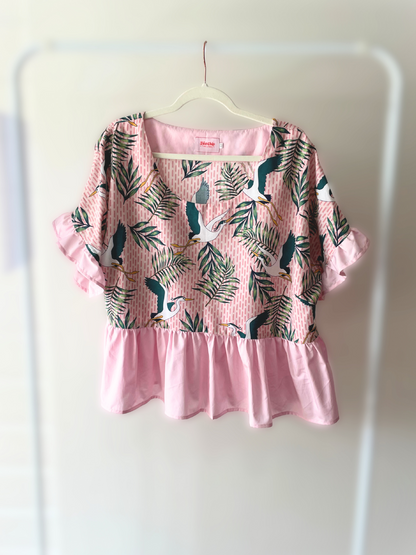 Peplum Top - Size 22 - Palms and Cranes