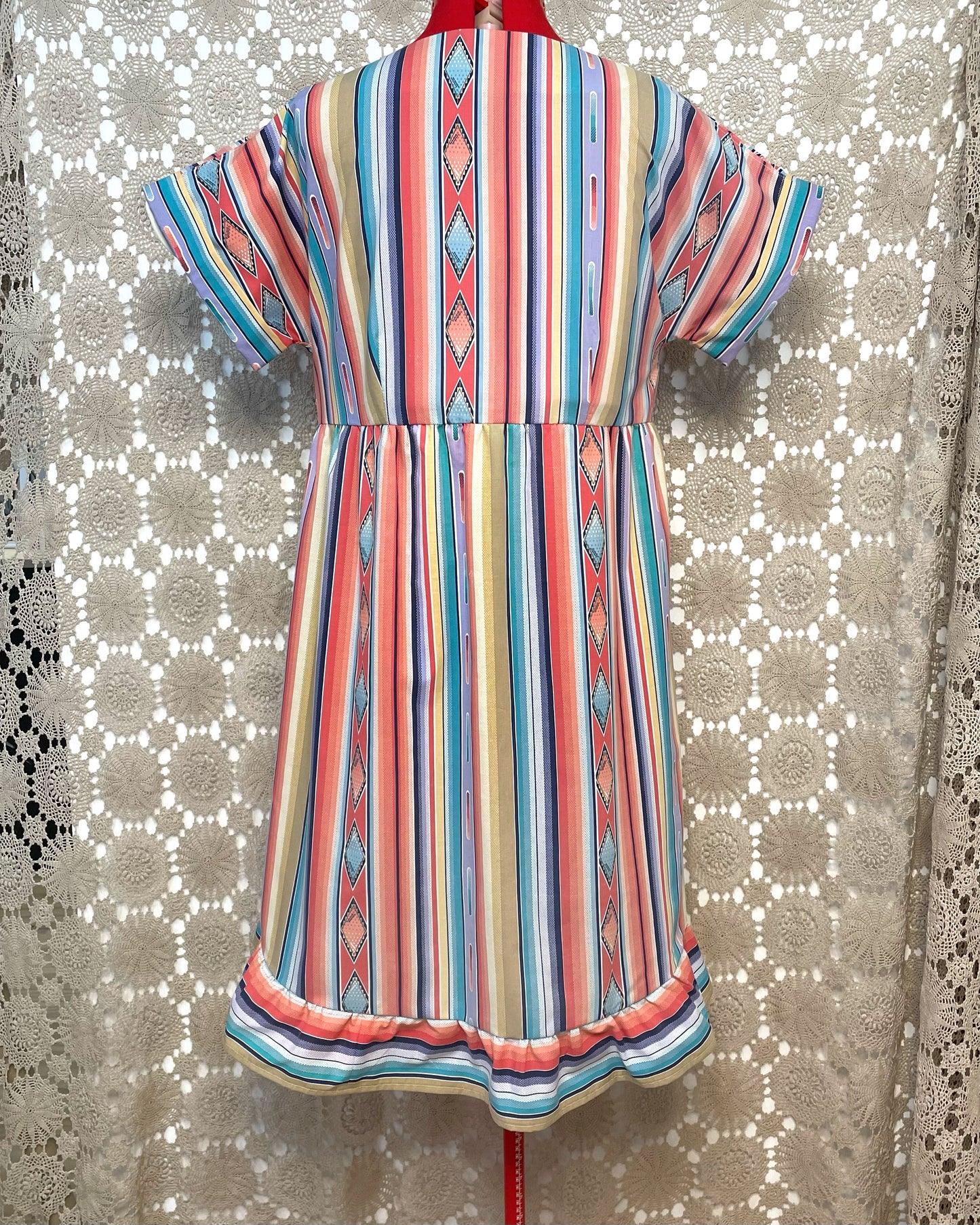 Ruffle Dress - 90s Stripe Size 16