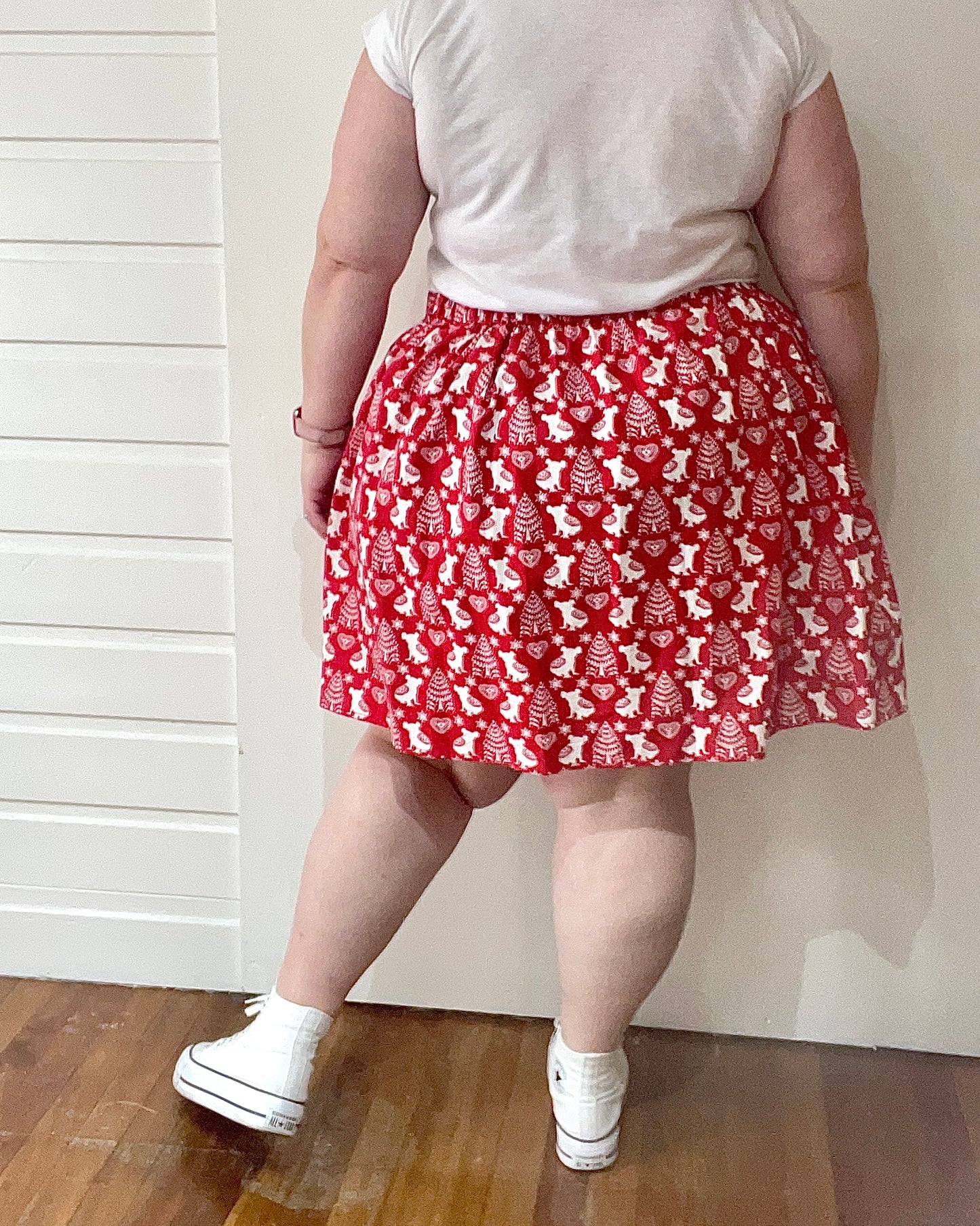 Christmas Patch Pocket Skirt - Size XL - Fair Isle Festive Koalas