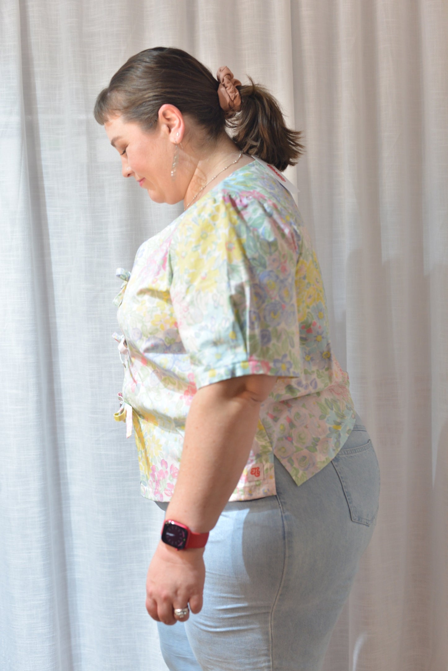 Tie Front Top - Matisse's Garden Size 18