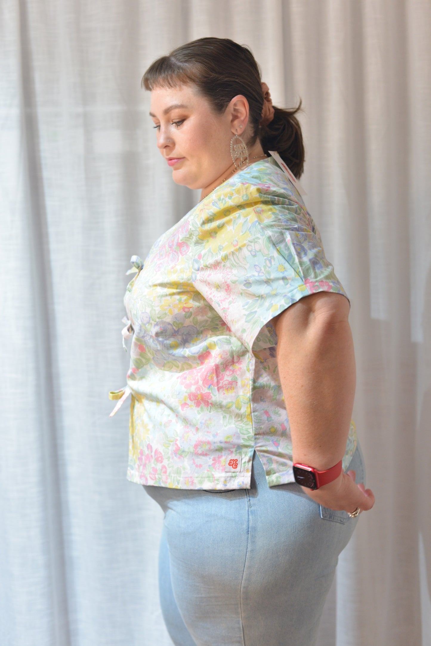 Tie Front Top - Matisse's Garden Size 18