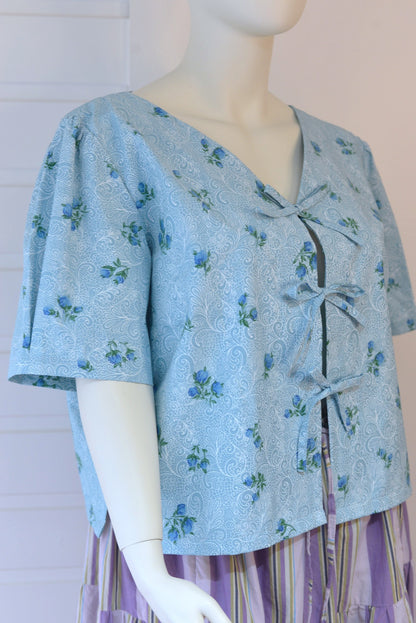 Tie Front Top - Paisley Rosebuds Size 24