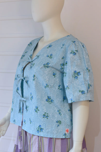Tie Front Top - Paisley Rosebuds Size 24