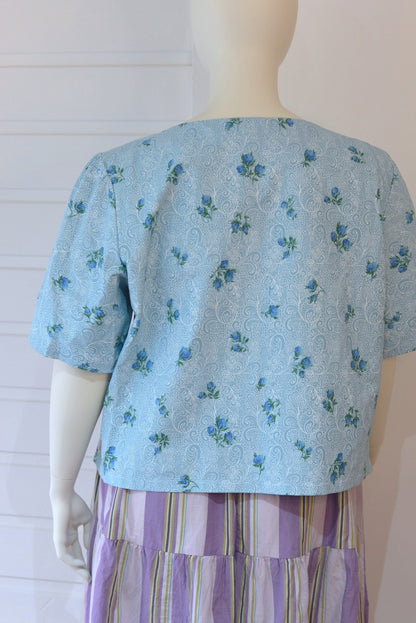 Tie Front Top - Paisley Rosebuds Size 24