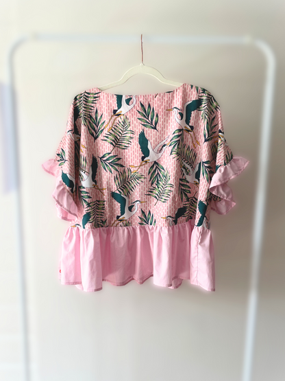 Peplum Top - Size 22 - Palms and Cranes