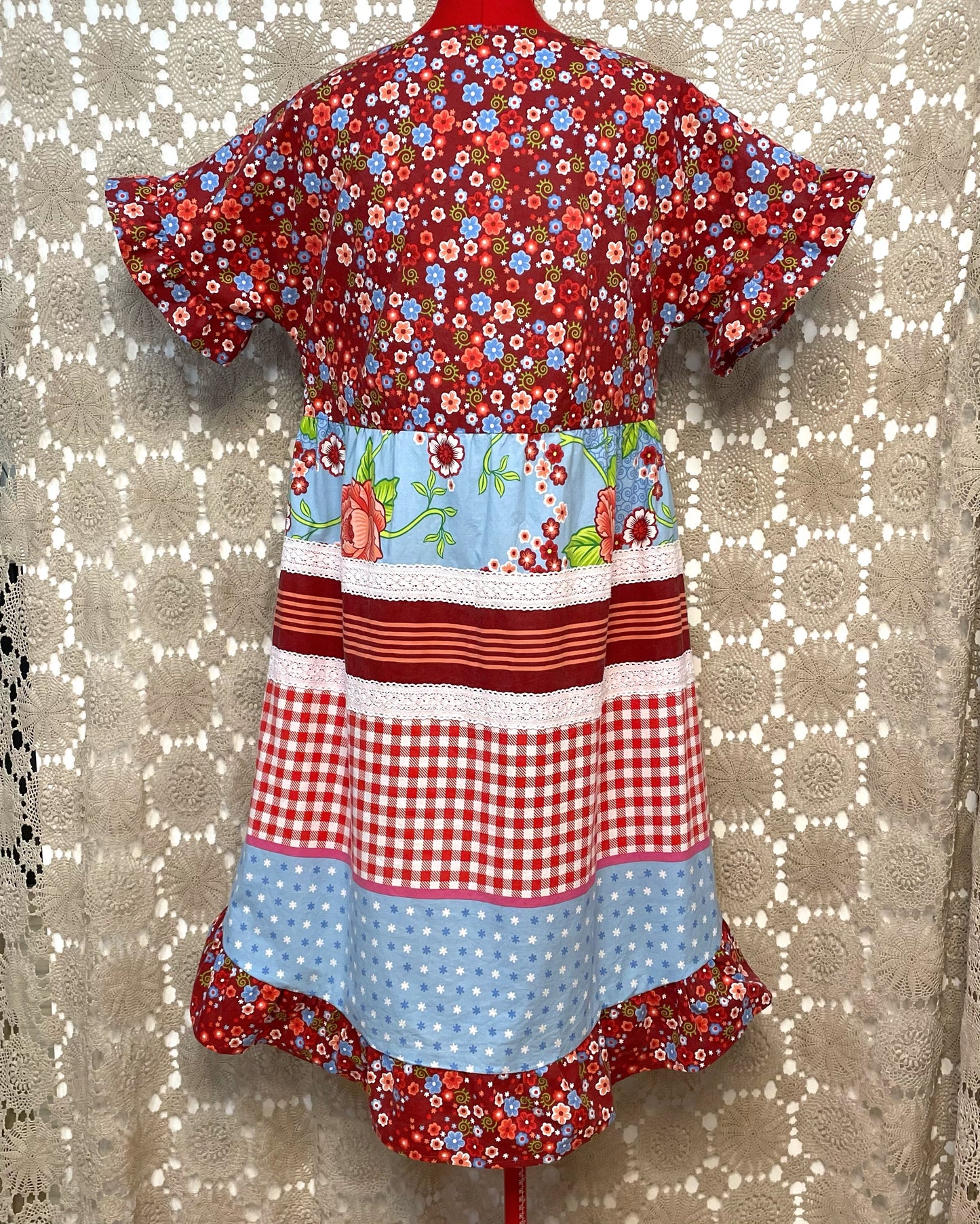 Ruffle Dress - Garden Picnic Size 12