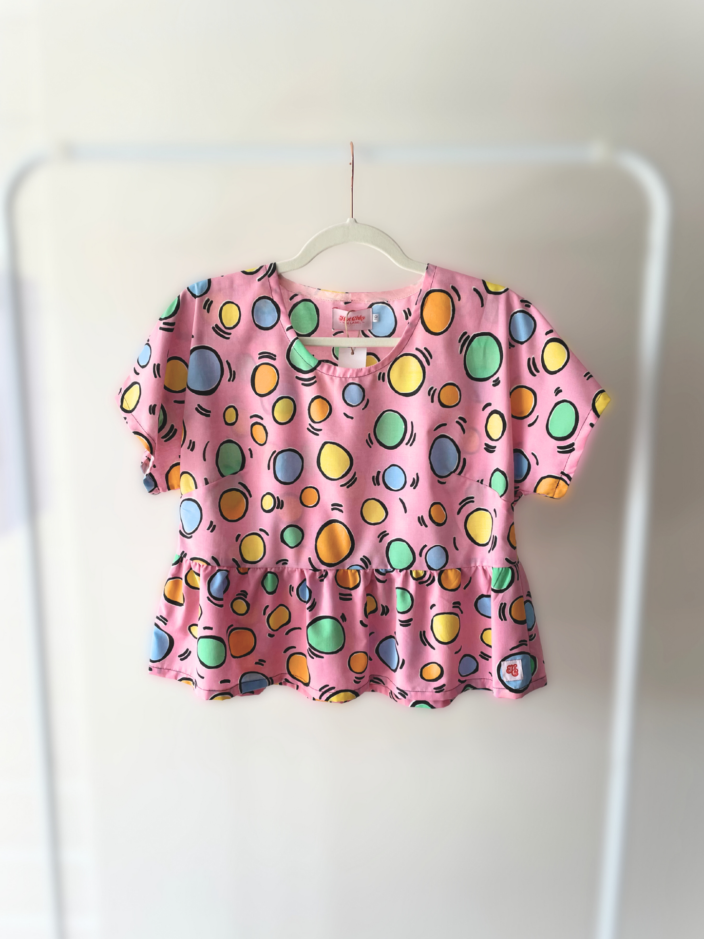 Peplum Top - Size 10 - Bouncy Balls