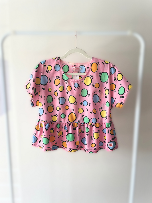 Peplum Top - Size 10 - Bouncy Balls