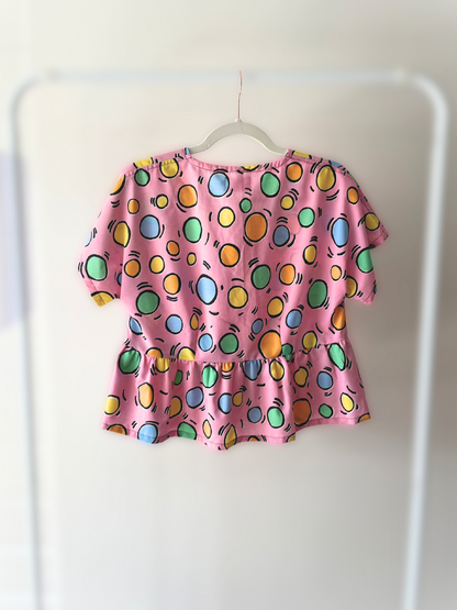 Peplum Top - Size 10 - Bouncy Balls