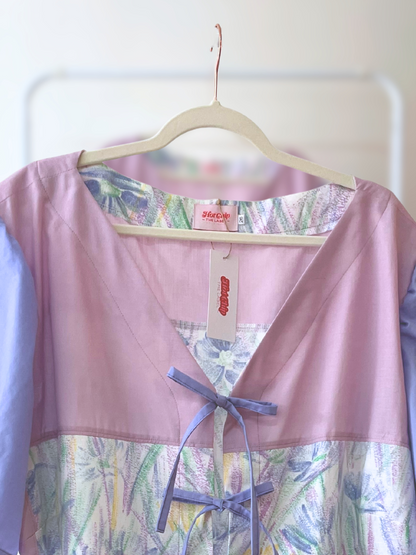 Tie Front Top - Size 26 - Patchy Pastel Painterly