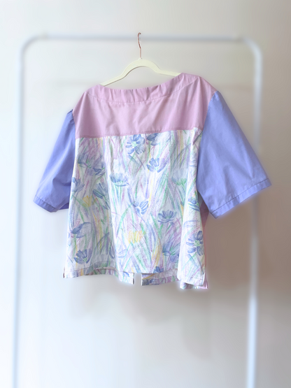 Tie Front Top - Size 26 - Patchy Pastel Painterly