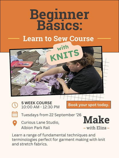 Beginner Basics: Learn to Sew with Knits Course SEP-OCT DAY