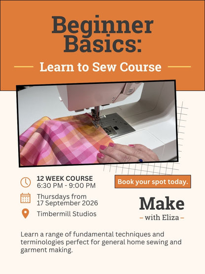 Beginner Basics: Learn to Sew Course SEP-NOV NIGHT