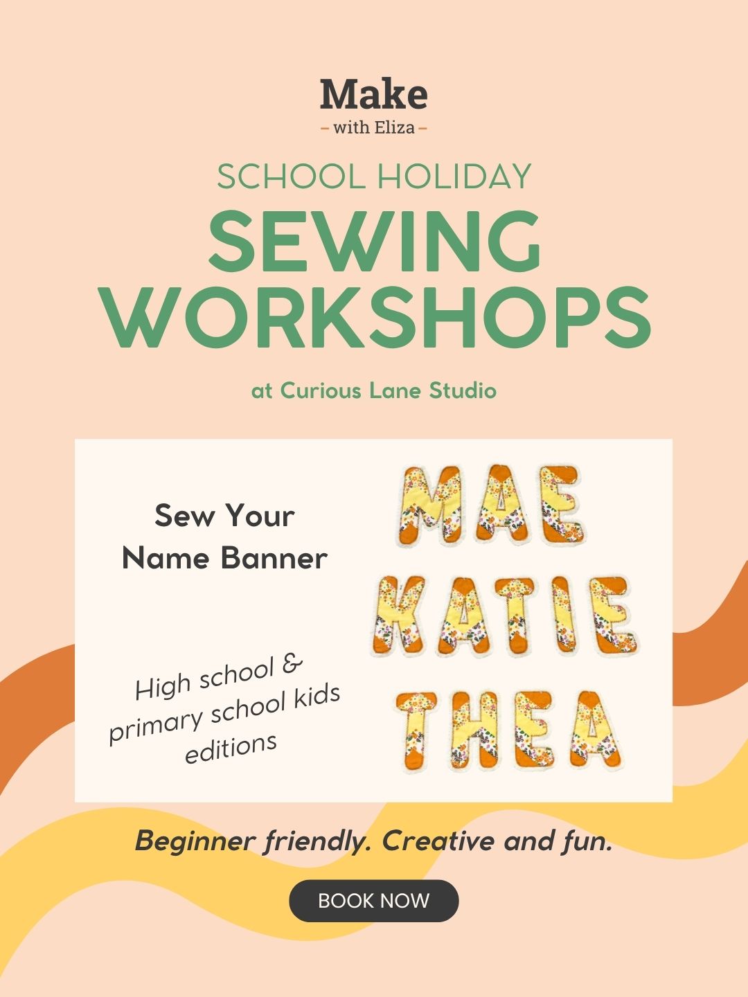 Sew Your Name Banner (Primary School Kids Edition)